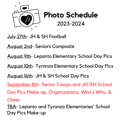 Photo Schedule for 23-24 with a correction